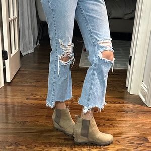 Sorel Tan Suede Wedge Ankle Boots